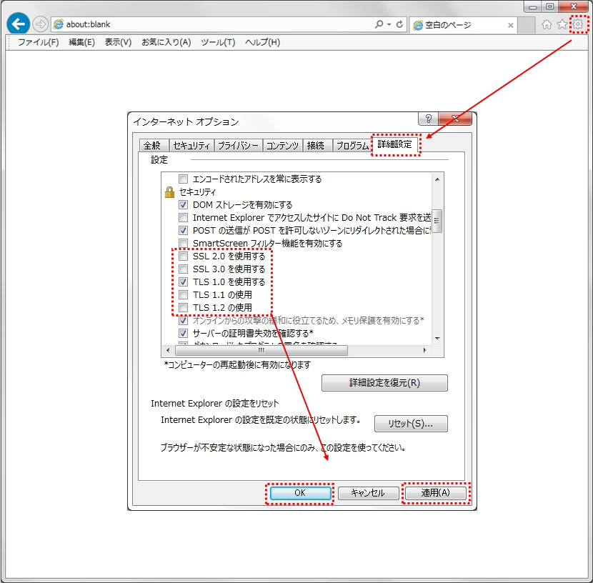 【Internet Explorer】暗号化通信の有効確認方法